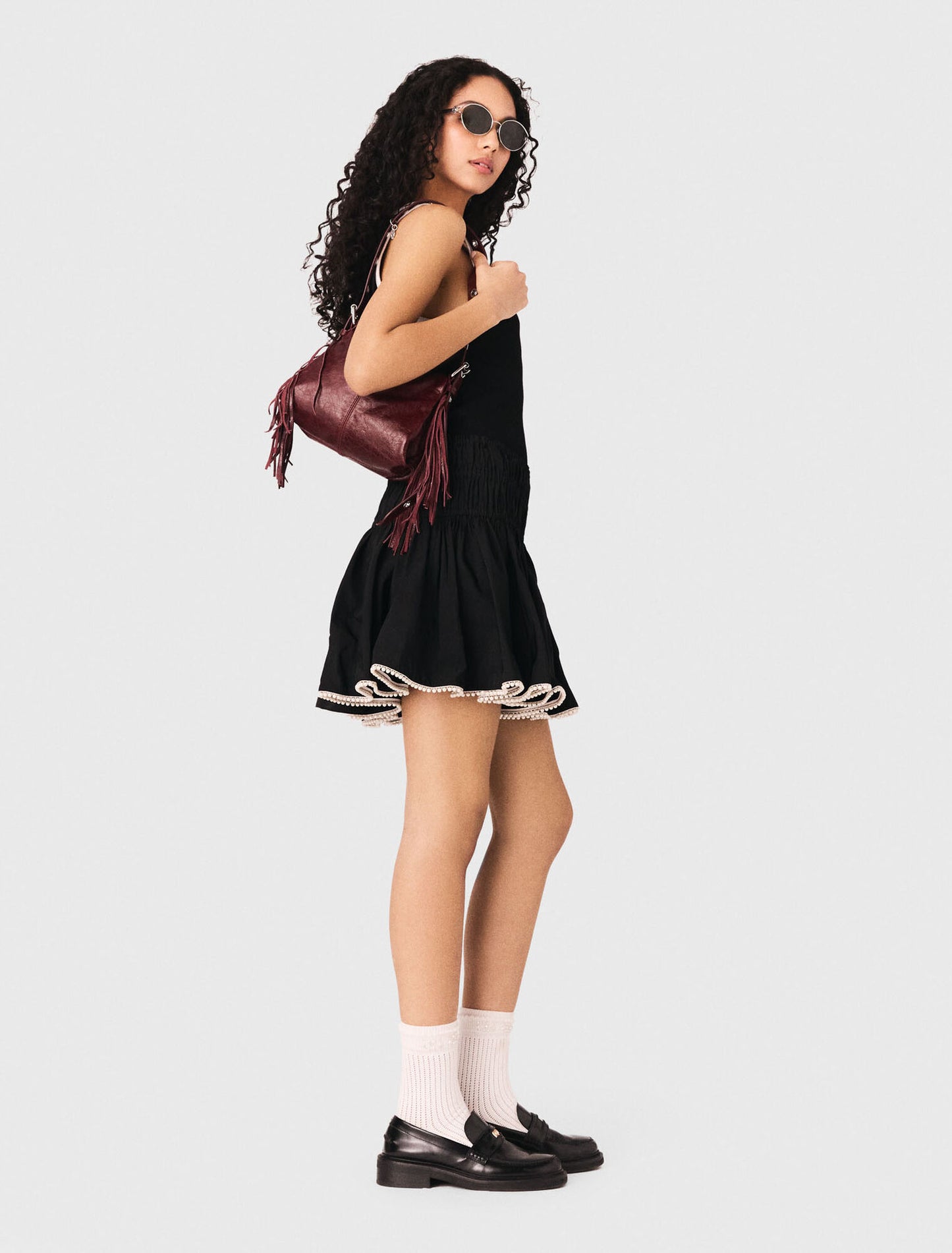 Ribbed Vest Top Black / White