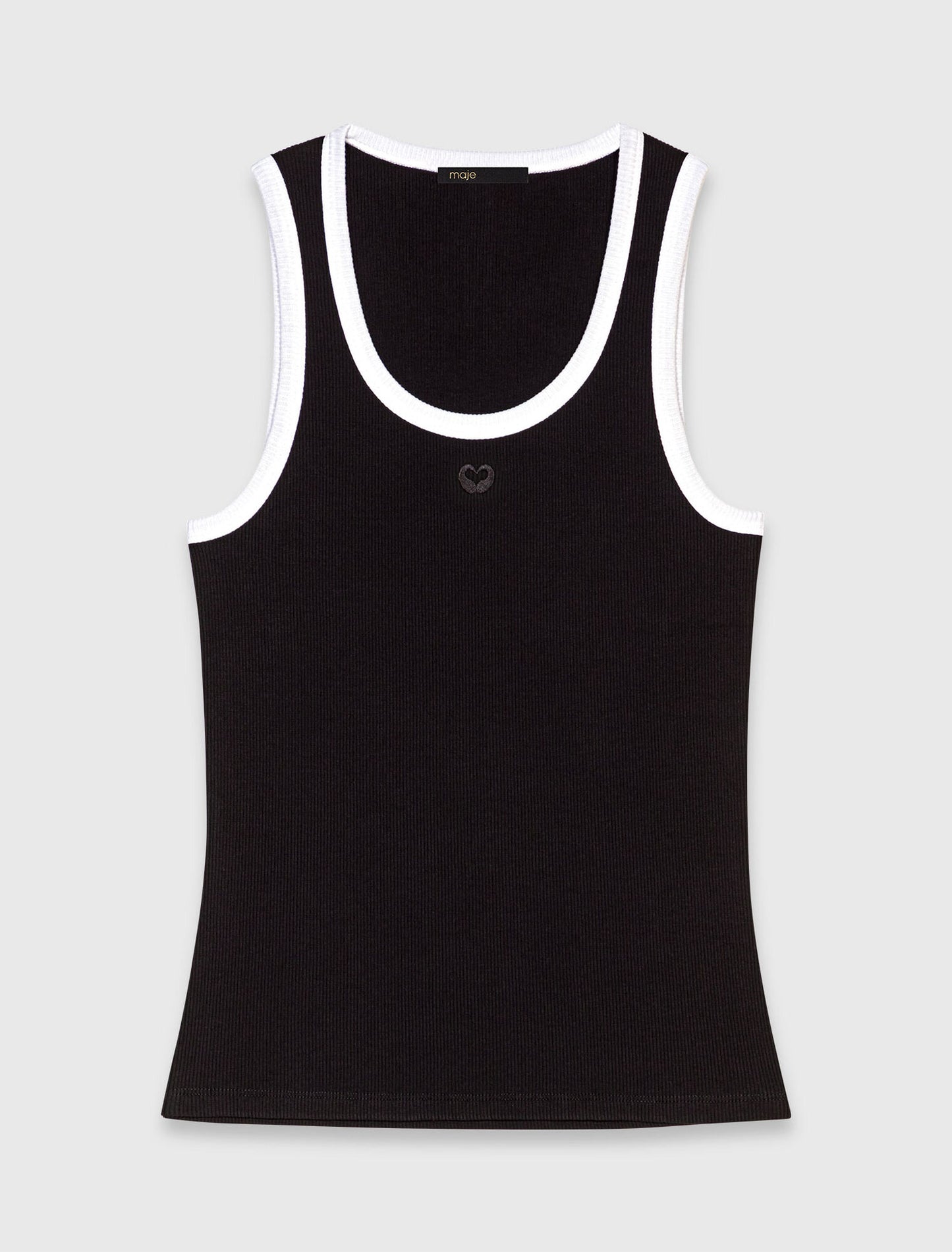Ribbed Vest Top Black / White