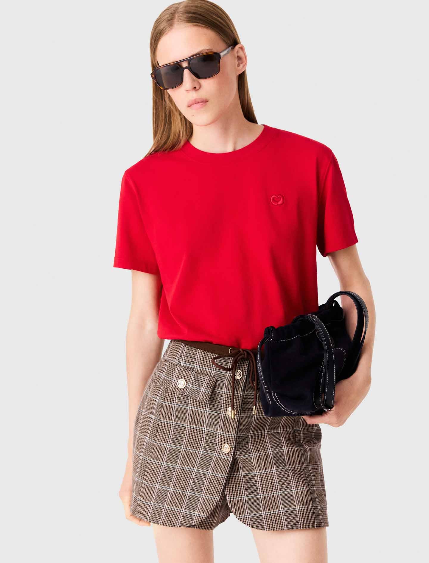 T-shirt with embroidered logo Red