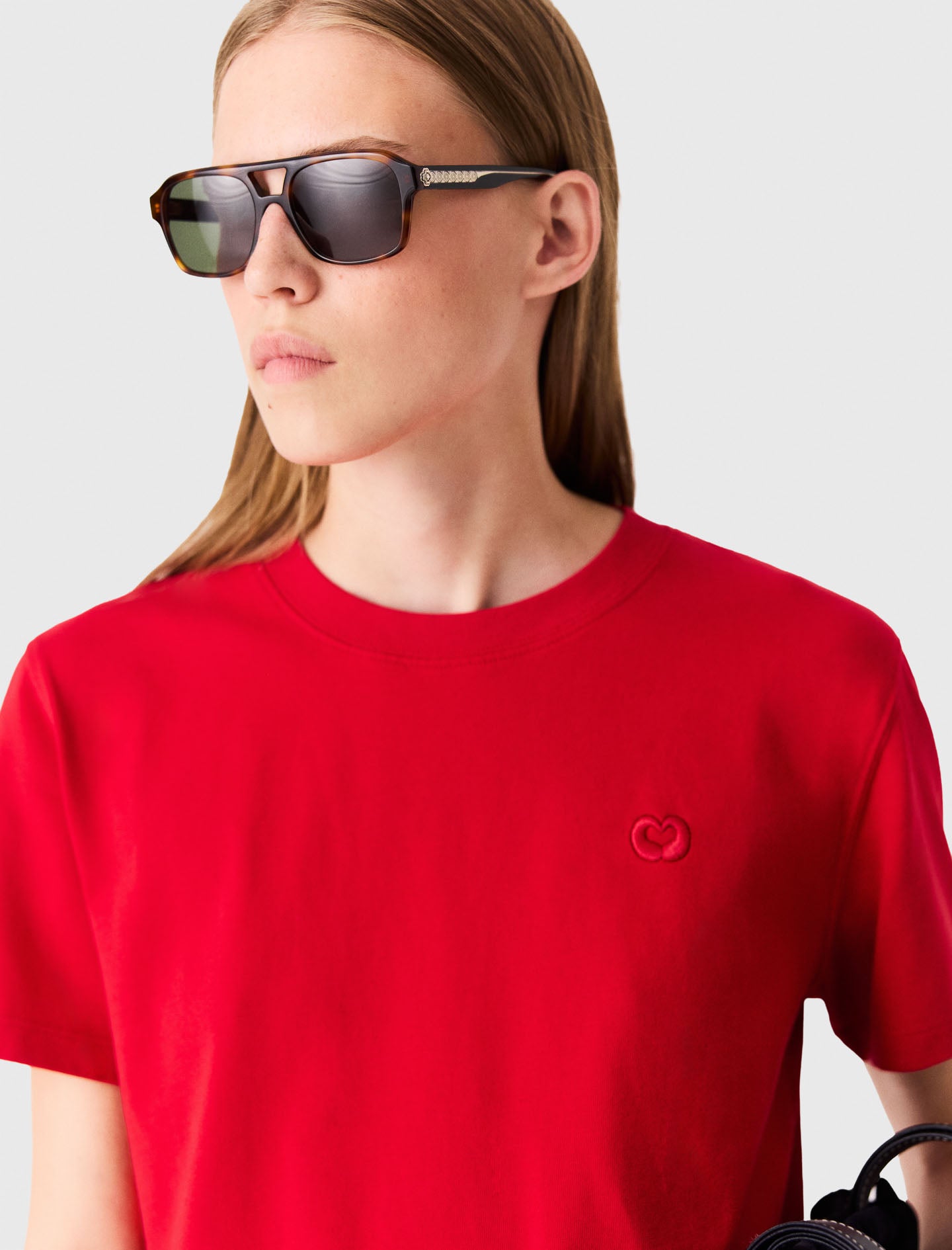 T-shirt with embroidered logo Red