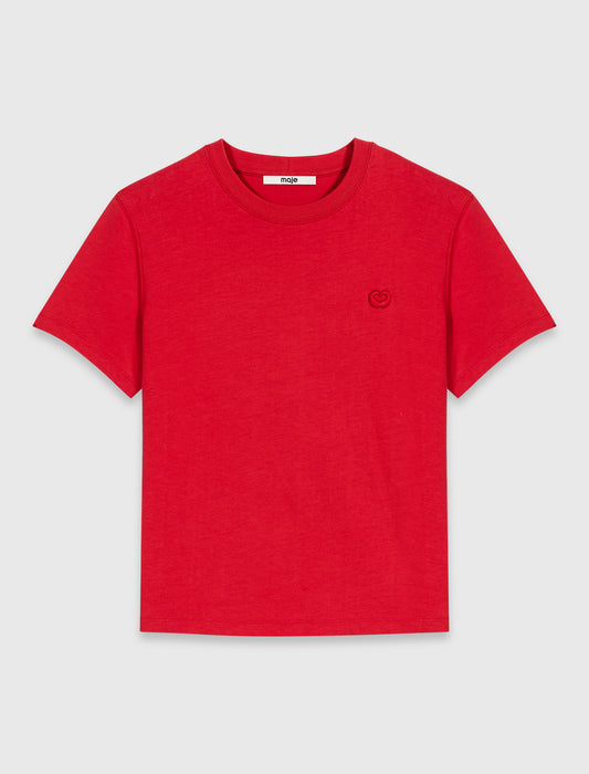 T-shirt with embroidered logo Red