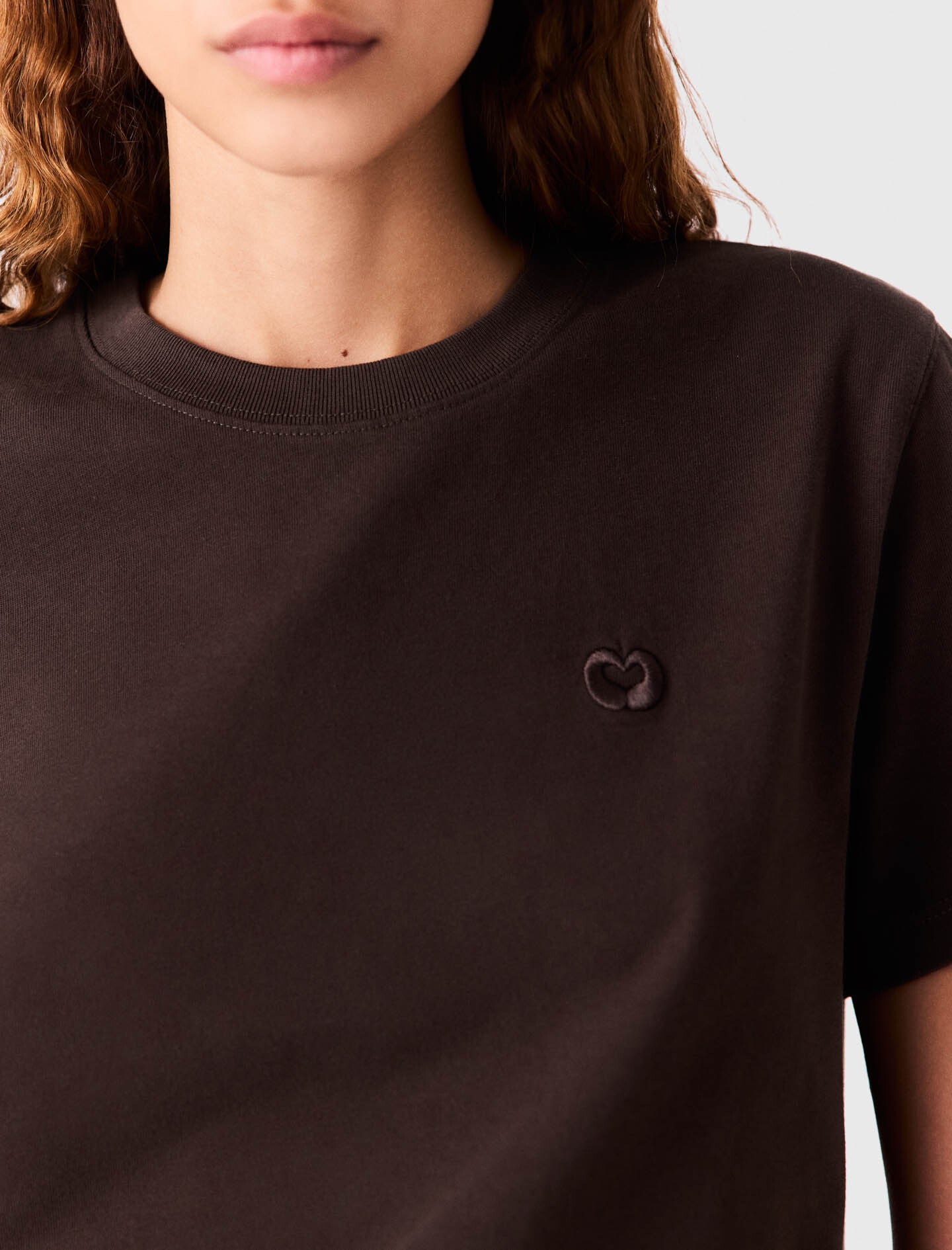T-shirt with embroidered logo Dark Brown