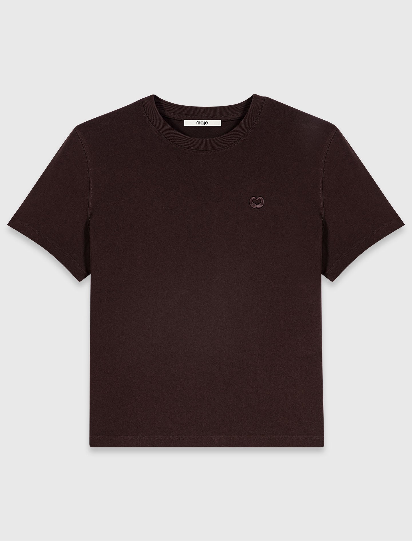 T-shirt with embroidered logo Dark Brown
