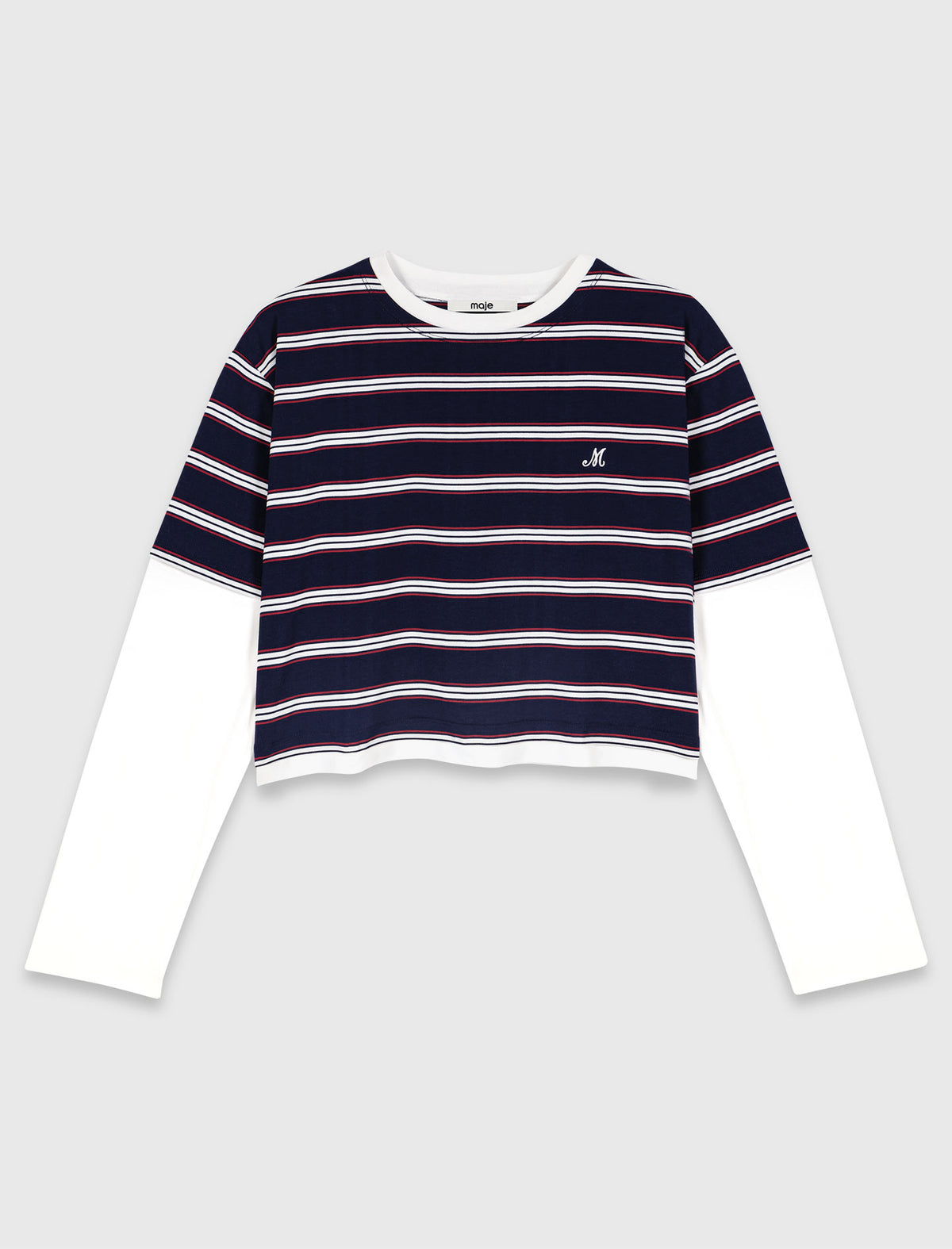 Layered-effect T-shirt White/Navy
