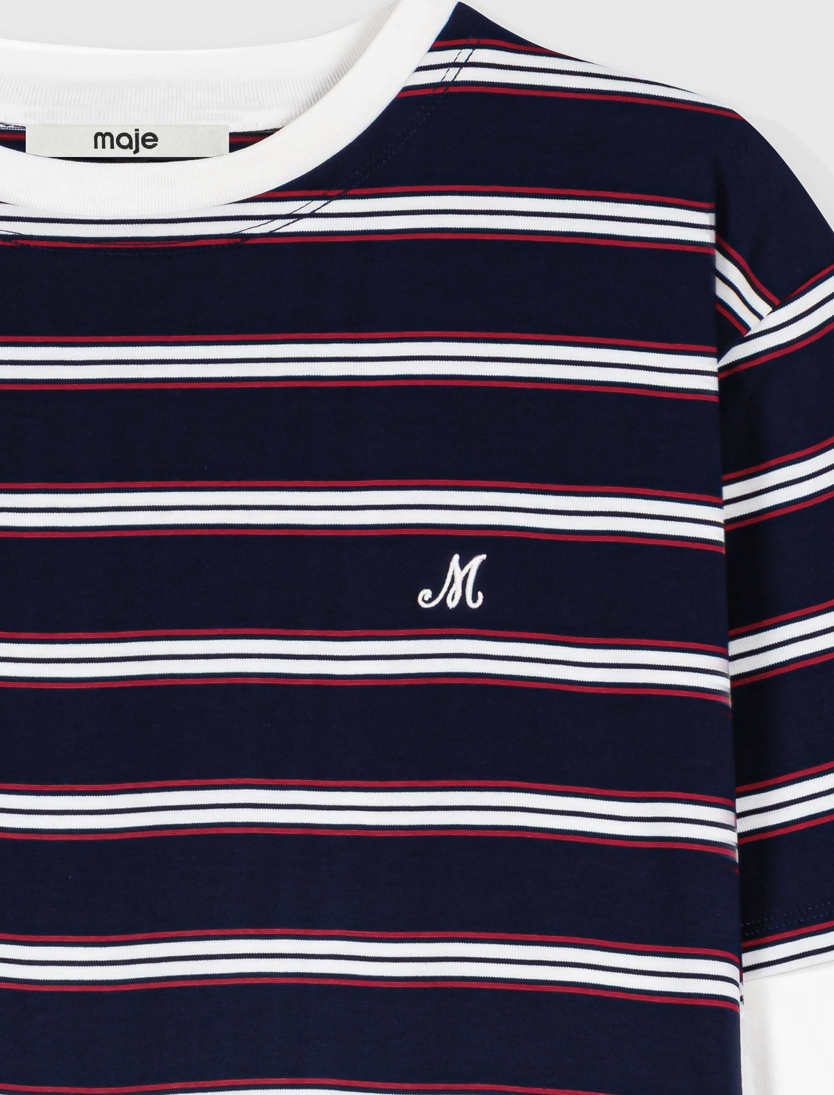 Layered-effect T-shirt White/Navy