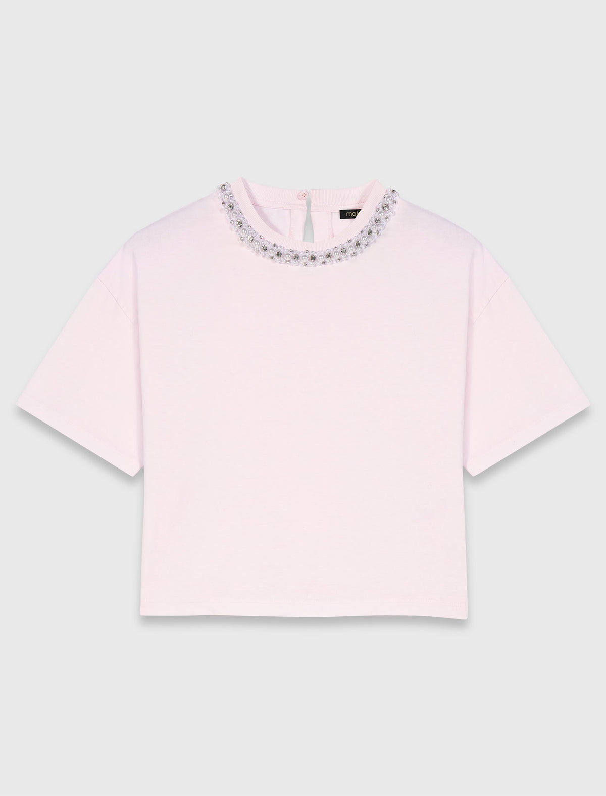 Jewellery neck T-shirt PINK