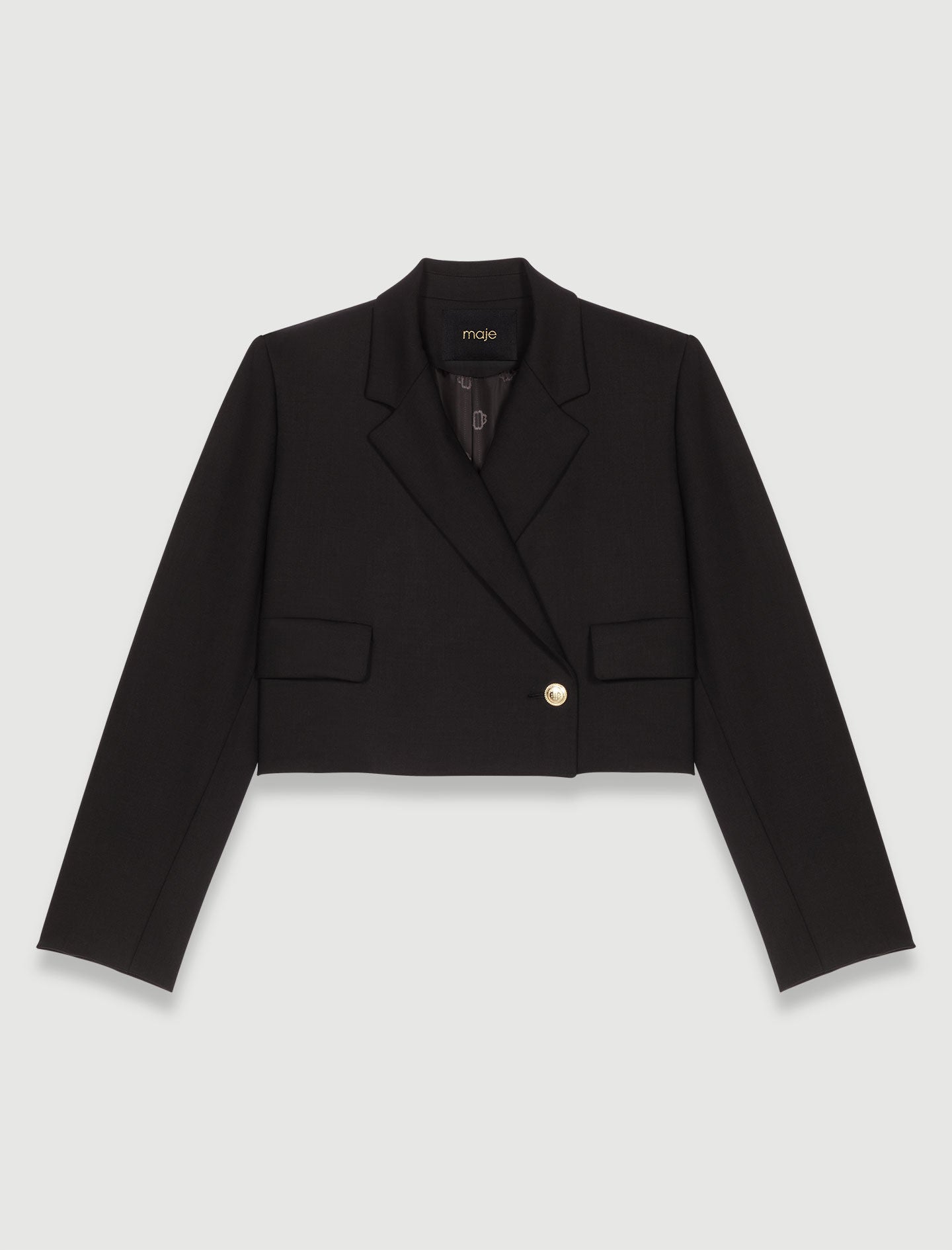 Black-short straight-fit jacket