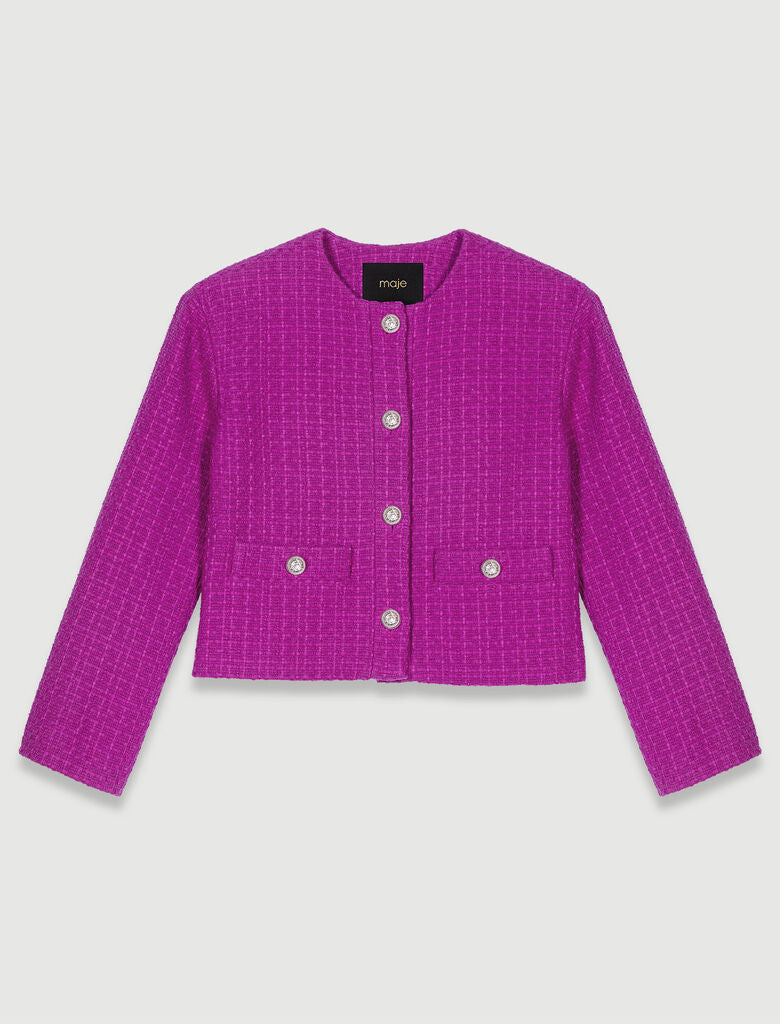 Fuchsia Pink-Tweed Jacket