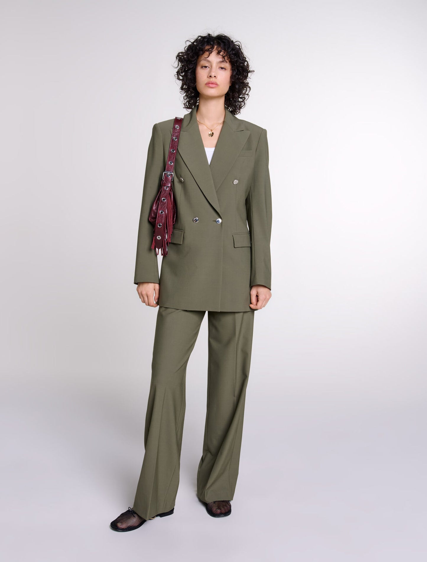 Khaki featured Slim-fit suit jacket