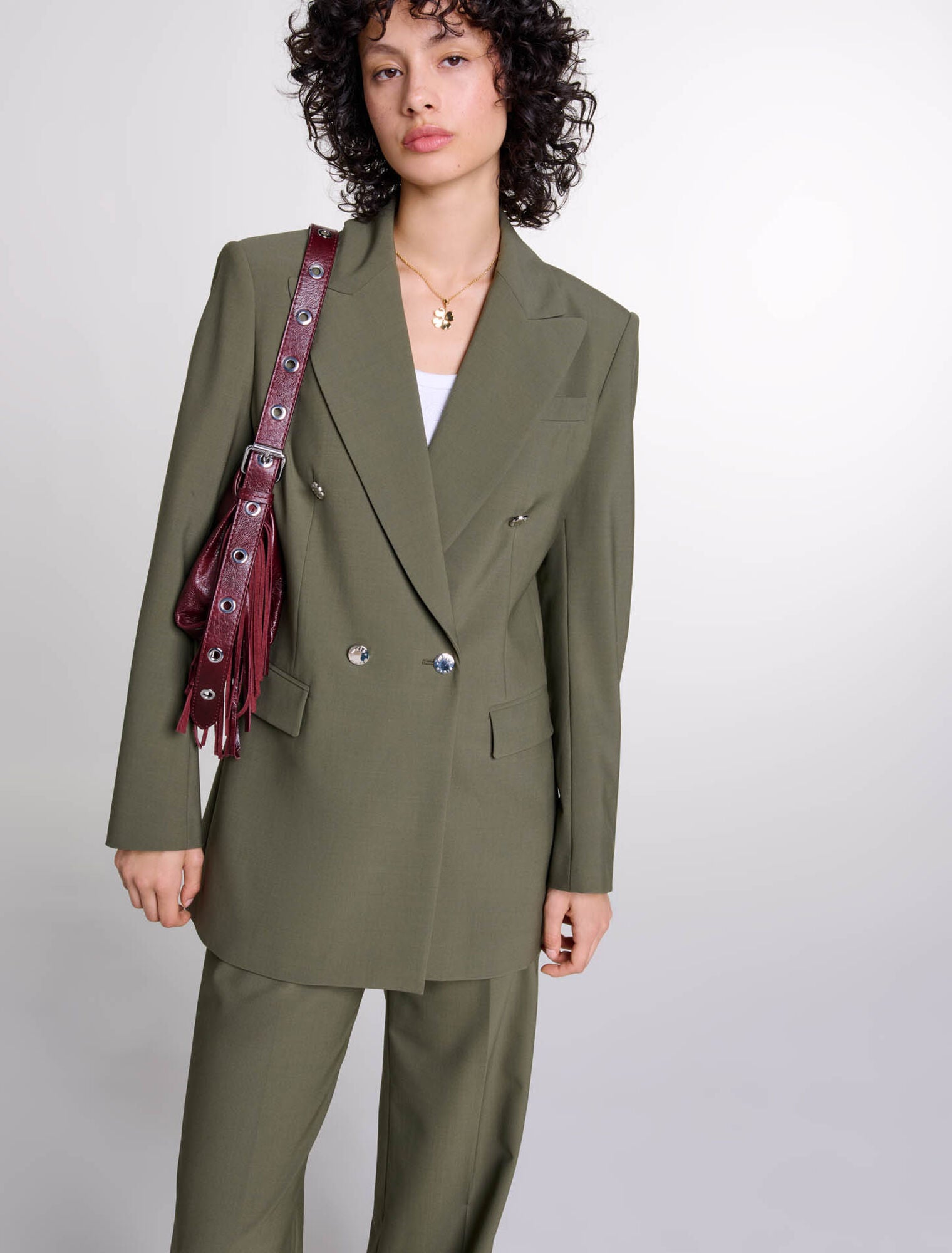 Khaki   Slim-fit suit jacket