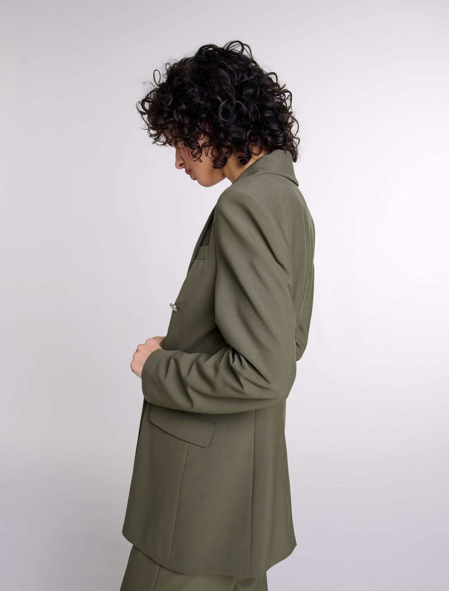 Khaki   Slim-fit suit jacket
