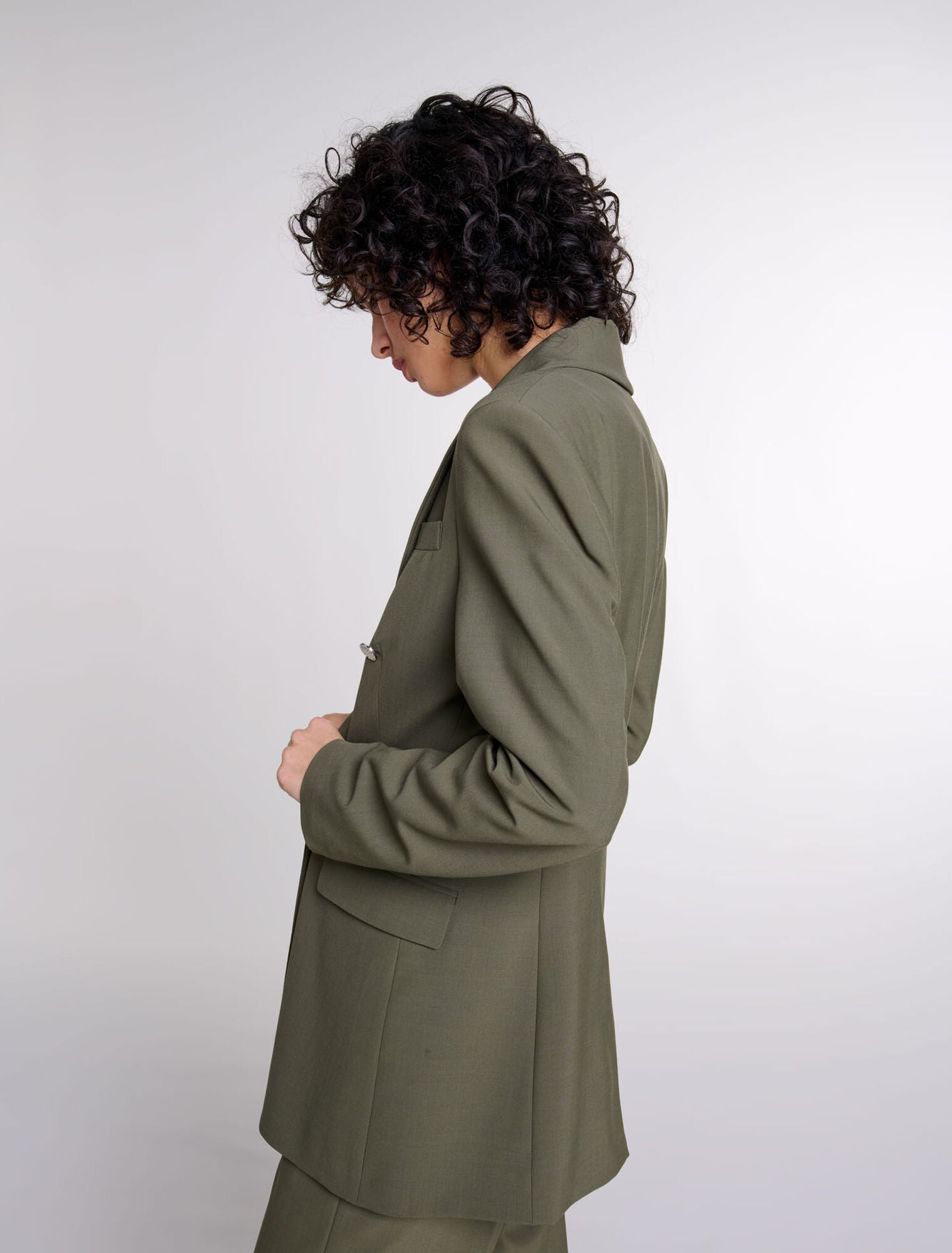 Khaki   Slim-fit suit jacket