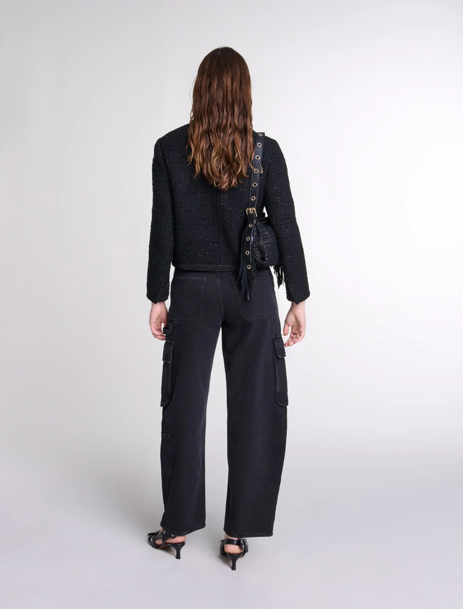 Black  -Short tweed jacket