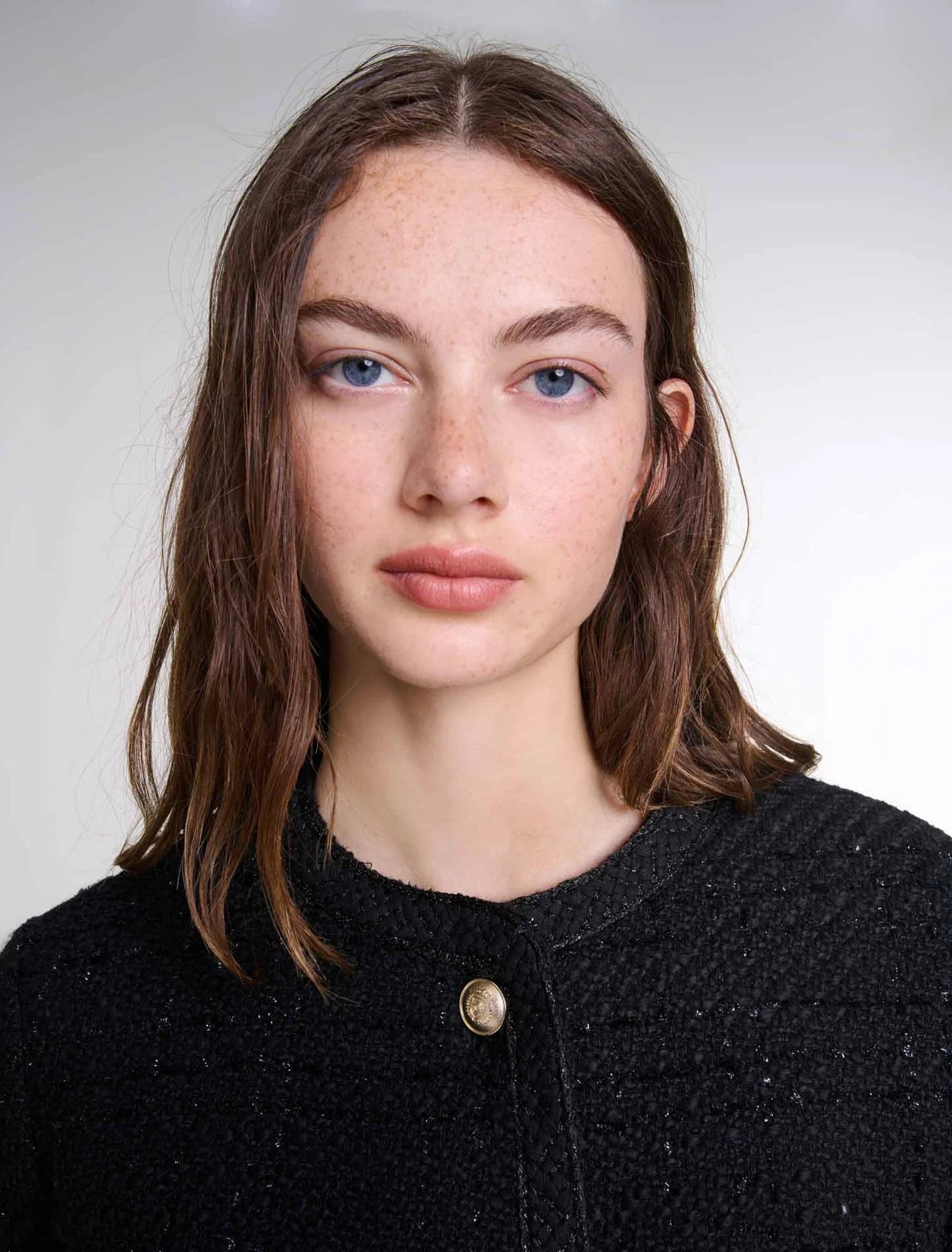 Black  -Short tweed jacket