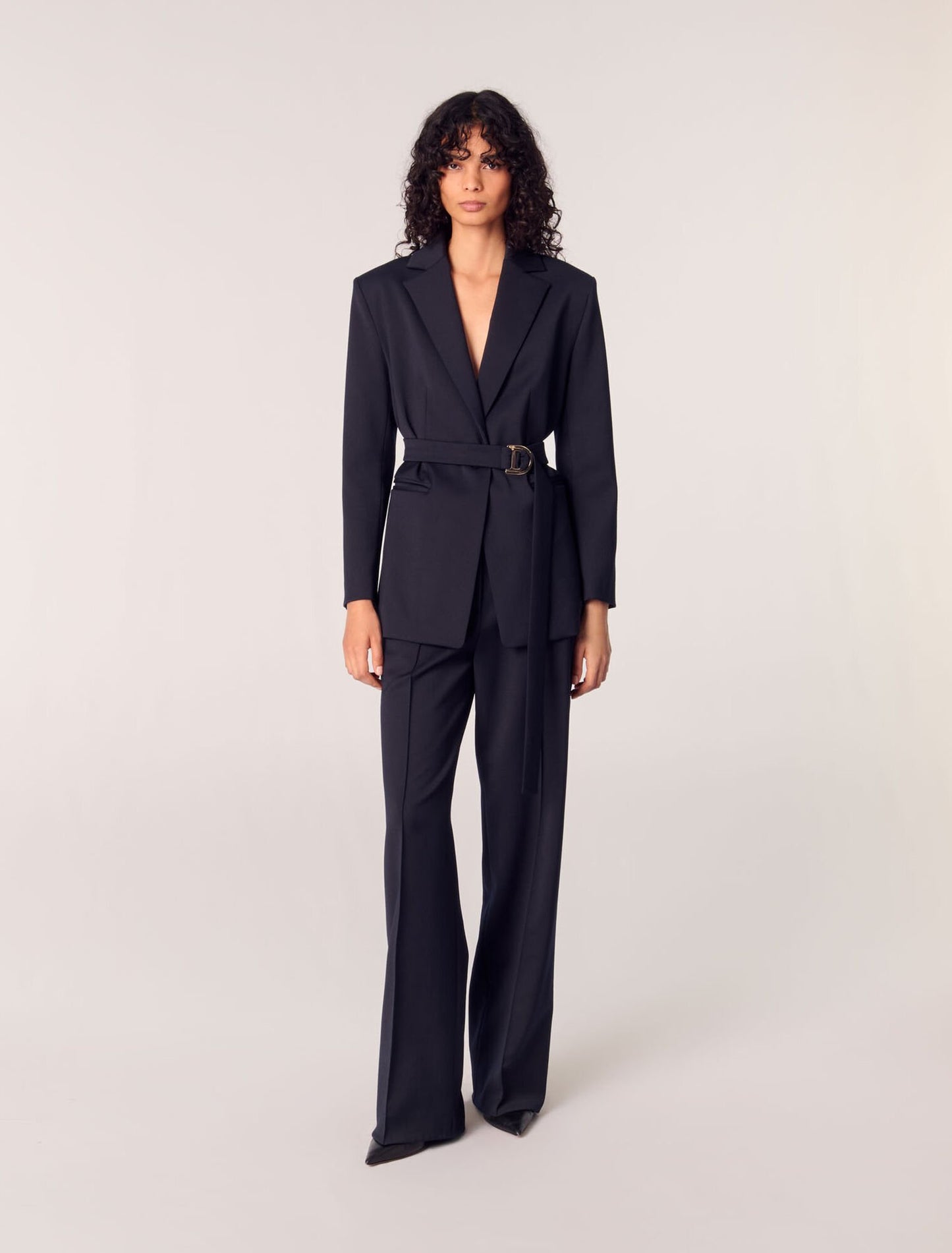 Navy-featured-Suit jacket with pleated back
