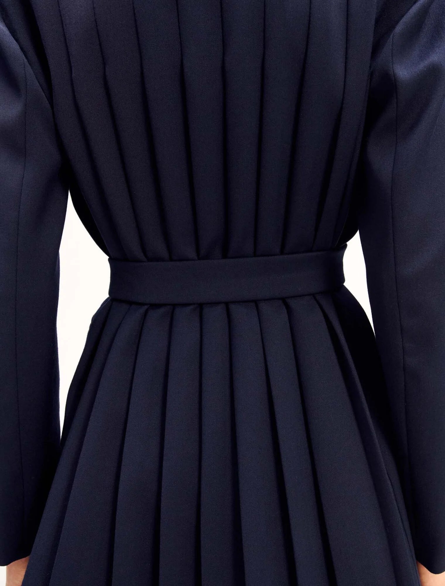 Navy-Suit jacket with pleated back