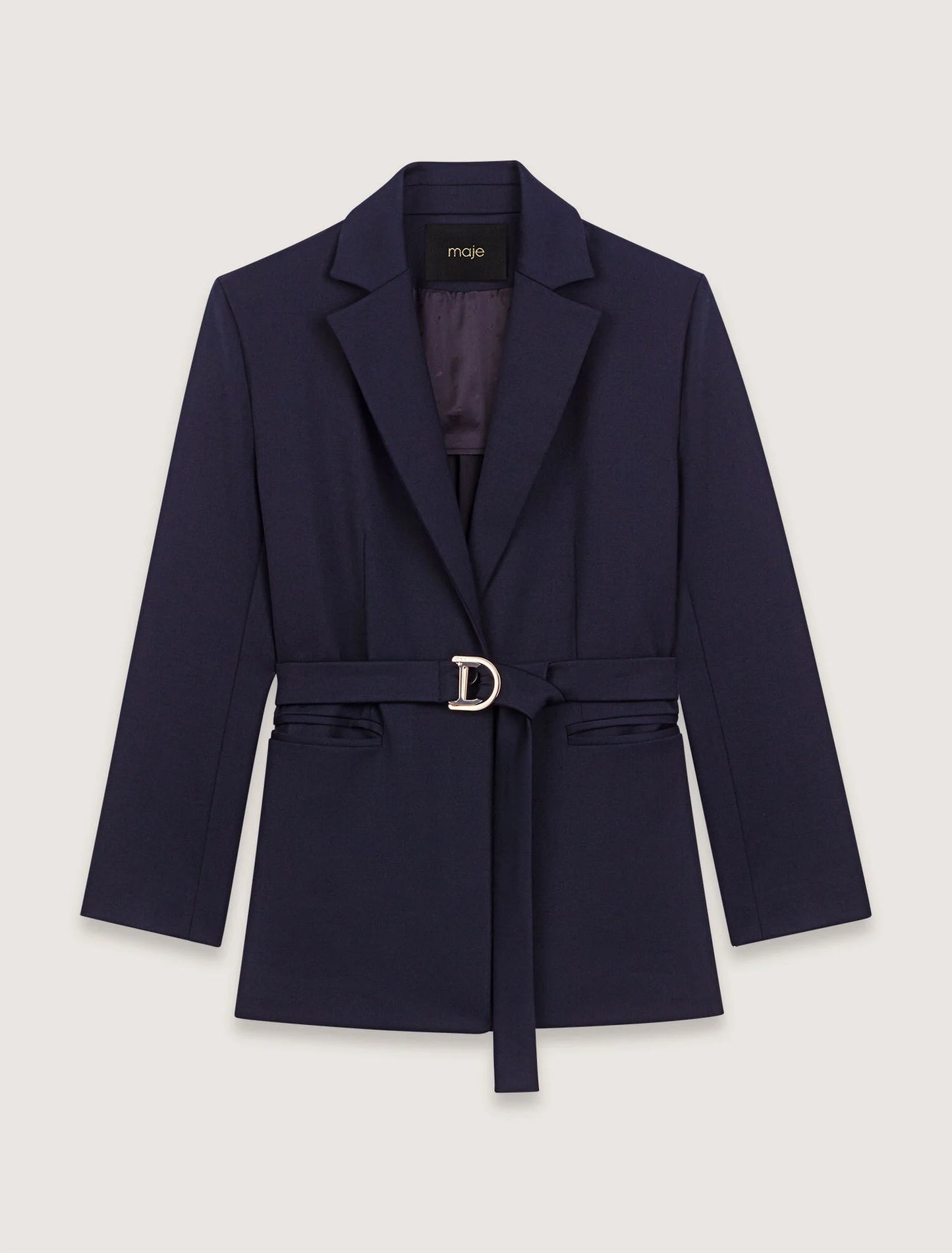 Navy-Suit jacket with pleated back