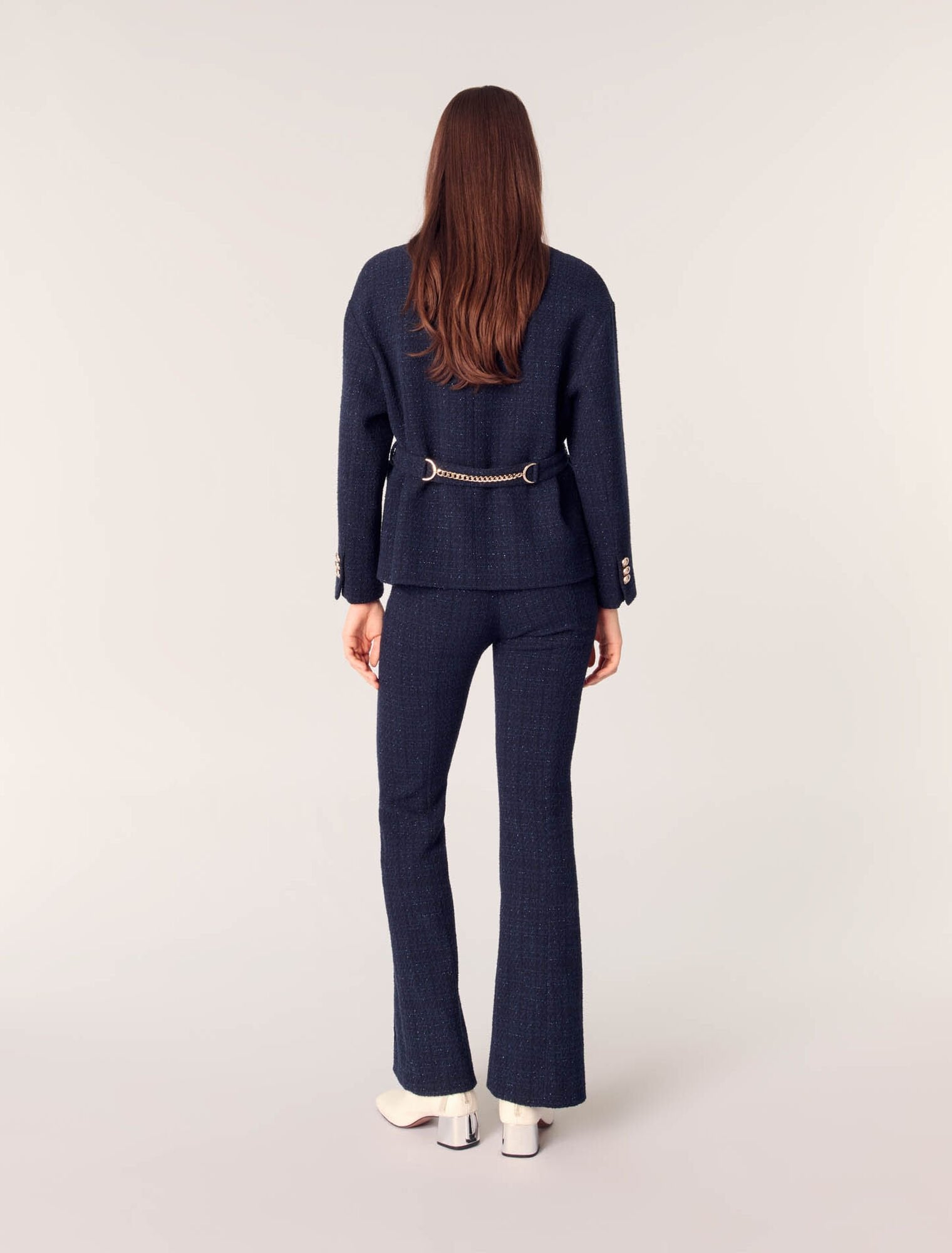 Navy-4-pocket tweed jacket 