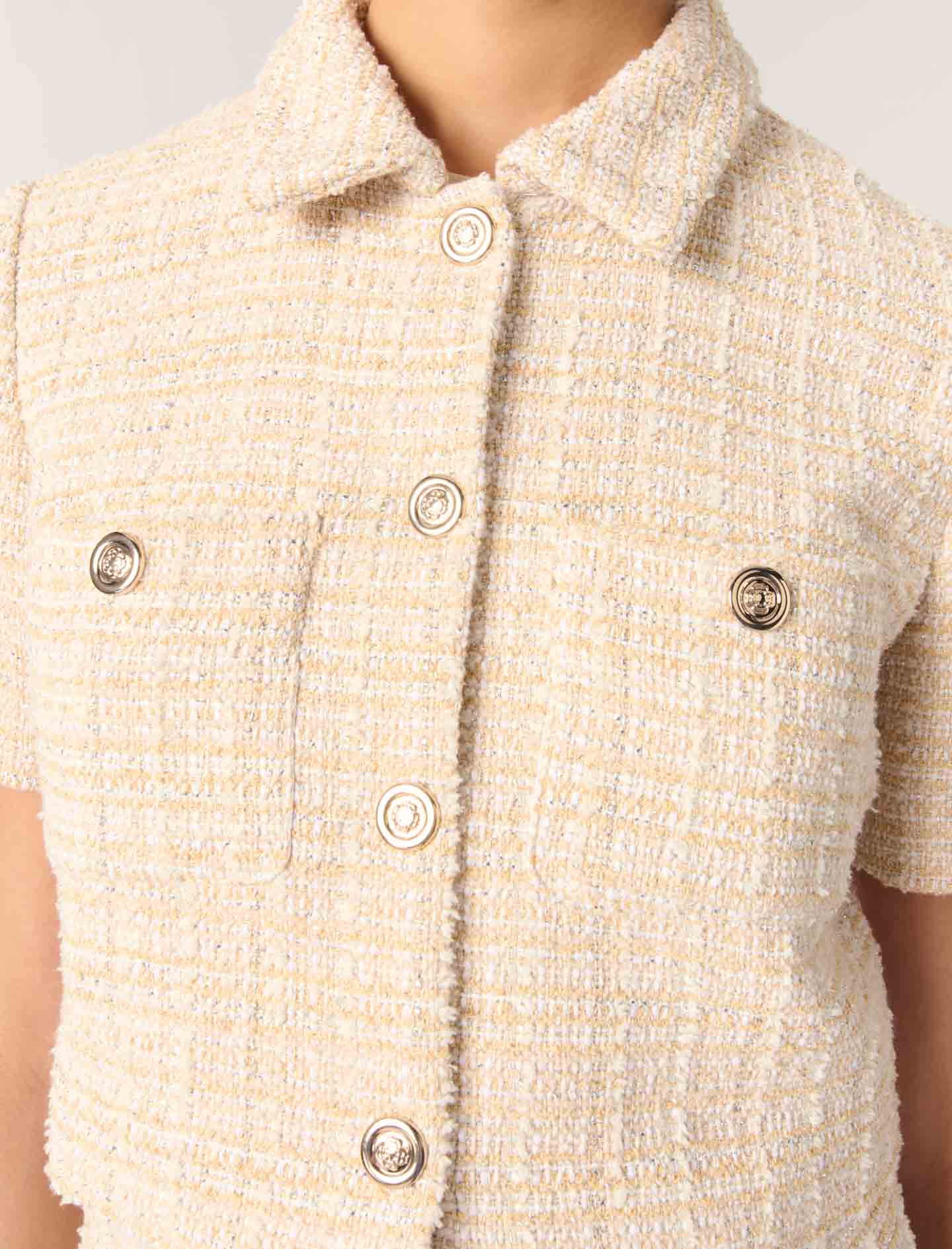 Beige-Short tweed jacket