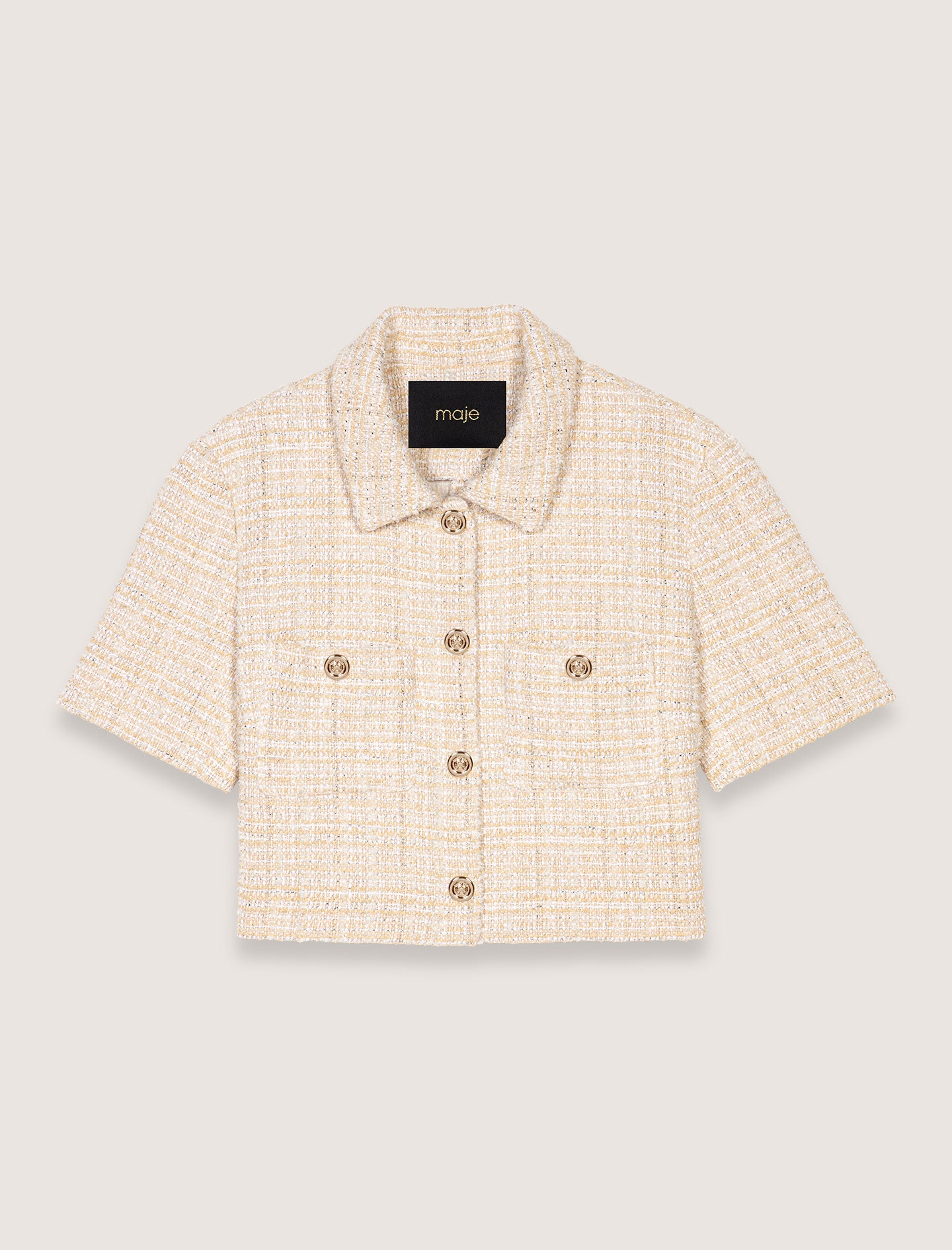 Beige-Short tweed jacket