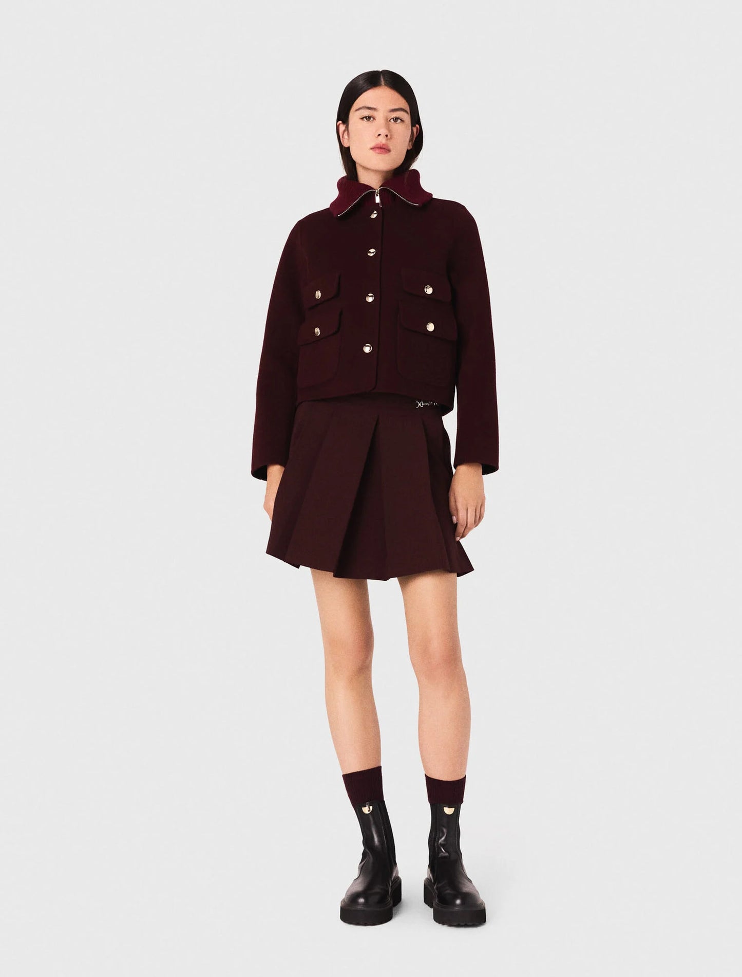 Reversible double-faced jacket Burgundy