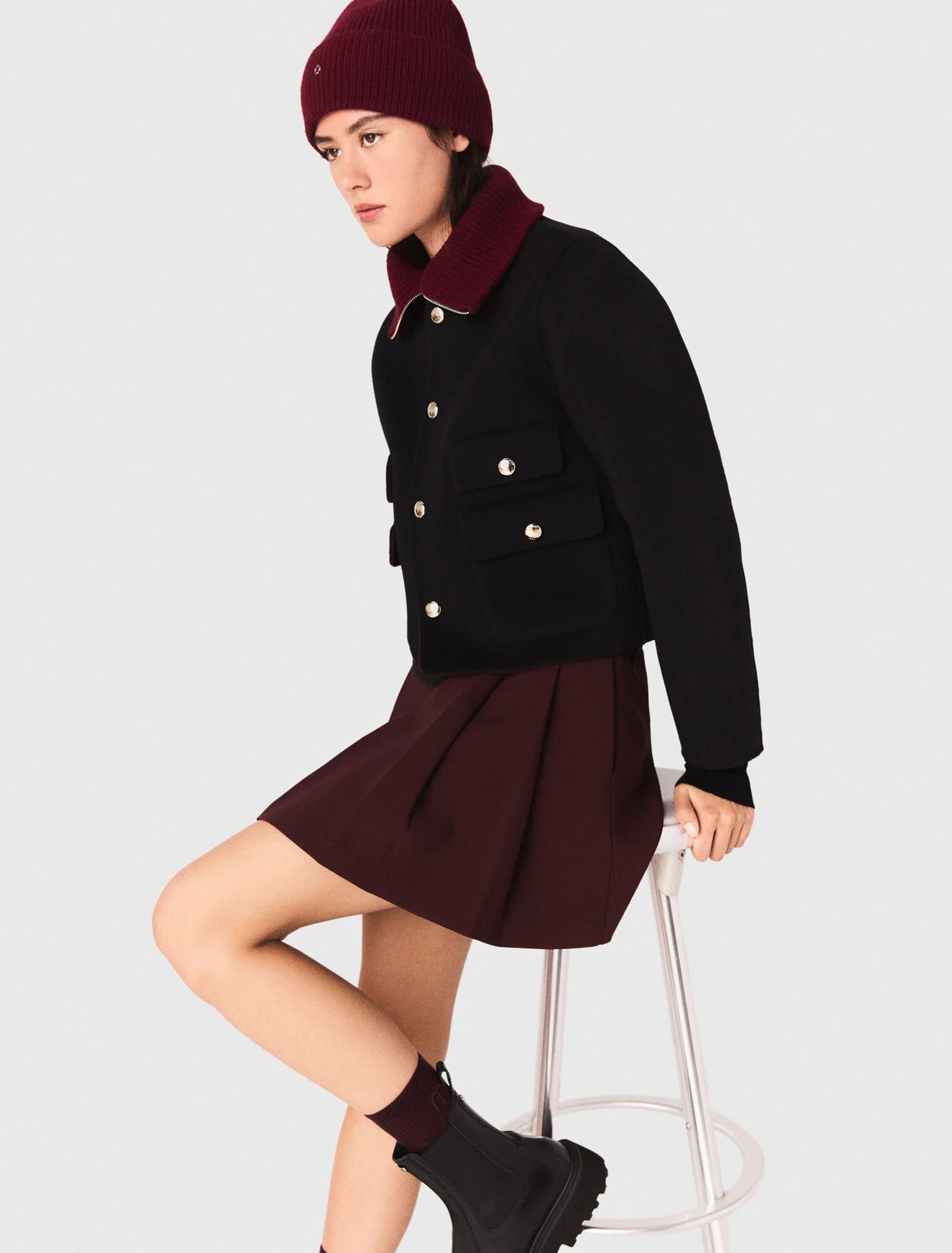 Reversible double-faced jacket Burgundy