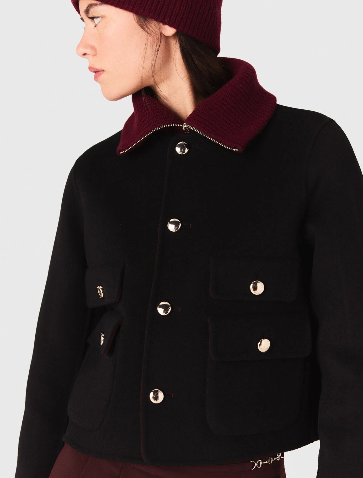 Reversible double-faced jacket Burgundy