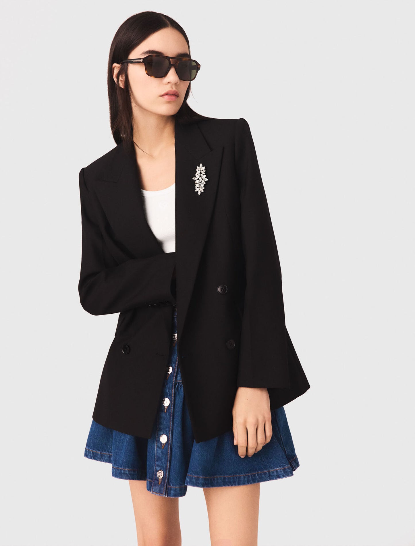 Double-breasted jacket Black