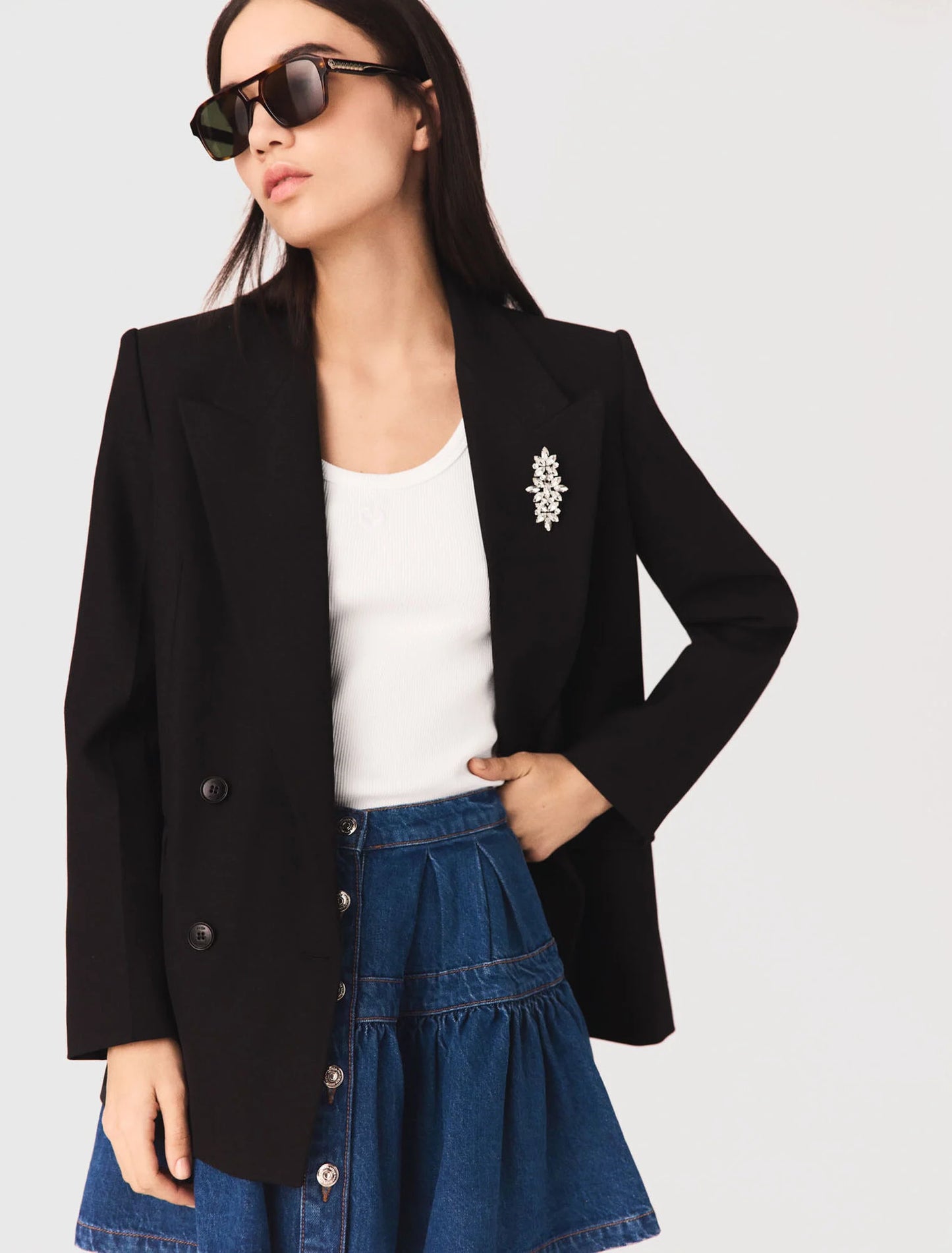 Double-breasted jacket Black