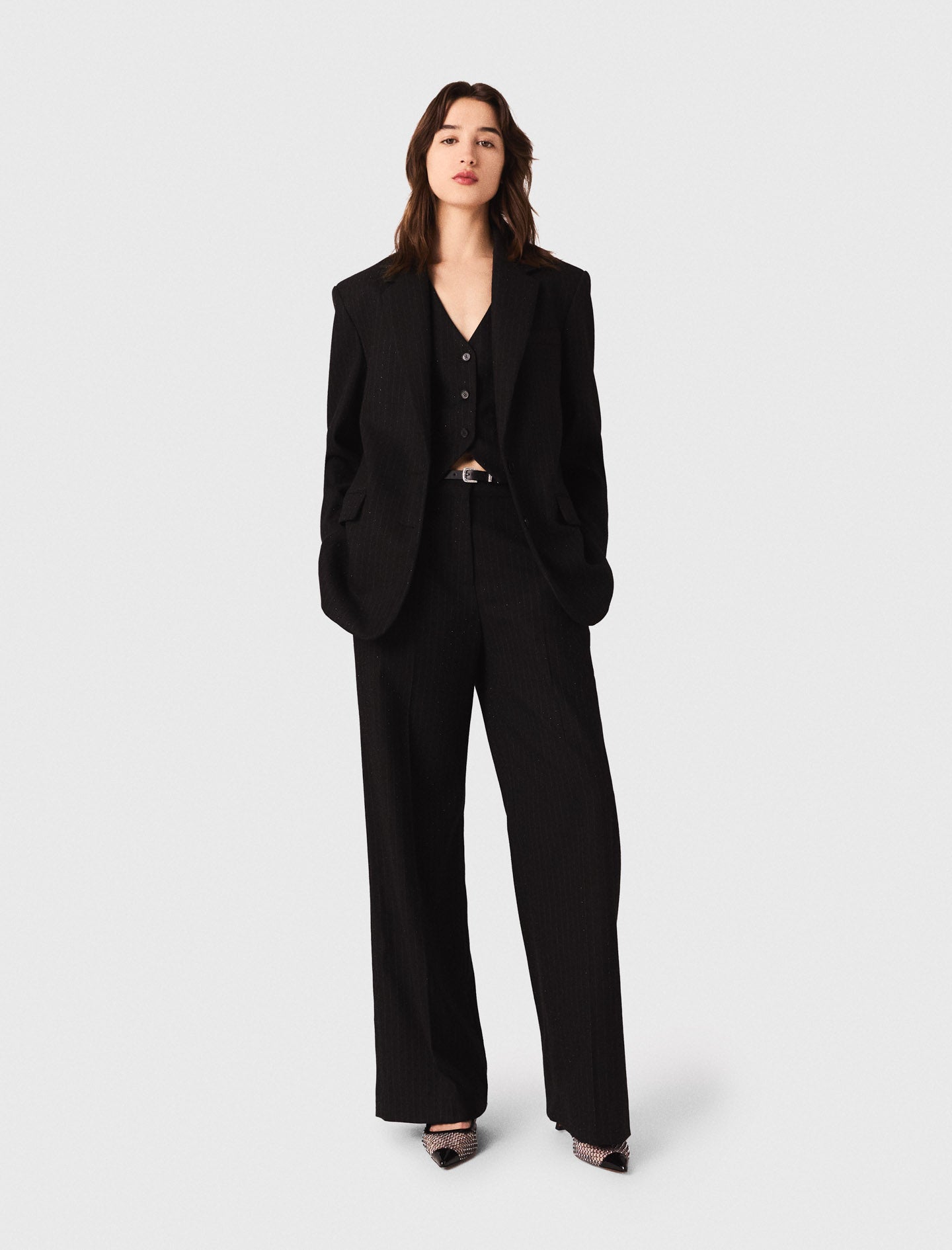 Rhinestone suit jacket Black