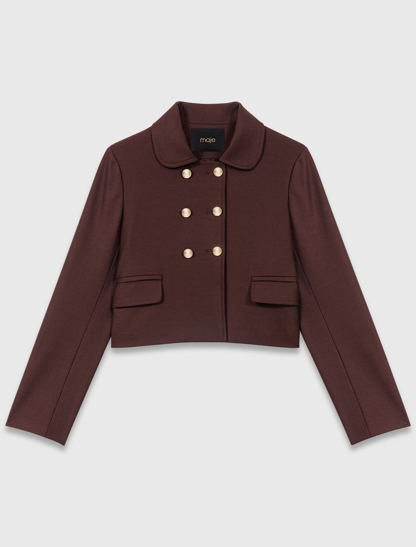 Short double-breasted jacket Brown