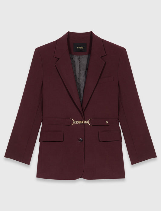 Belted suit jacket