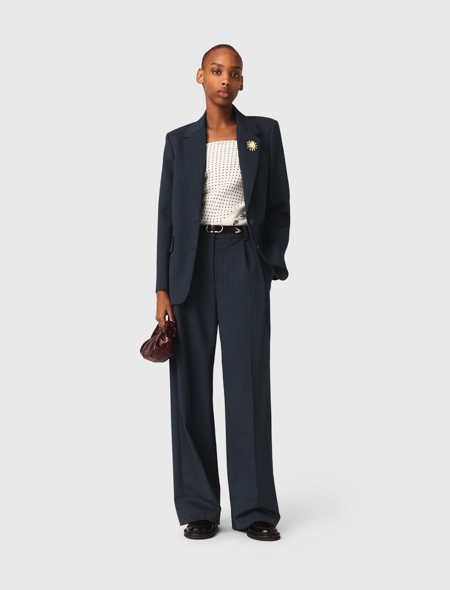 Striped Suit Jacket NAVY