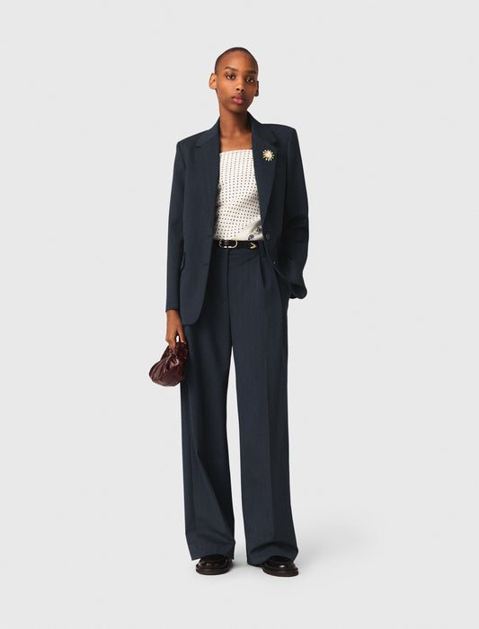 Striped Suit Jacket NAVY