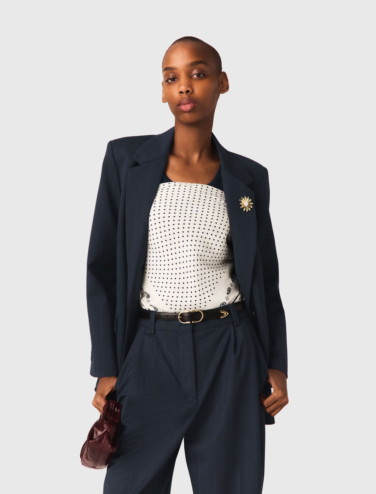 Striped Suit Jacket NAVY