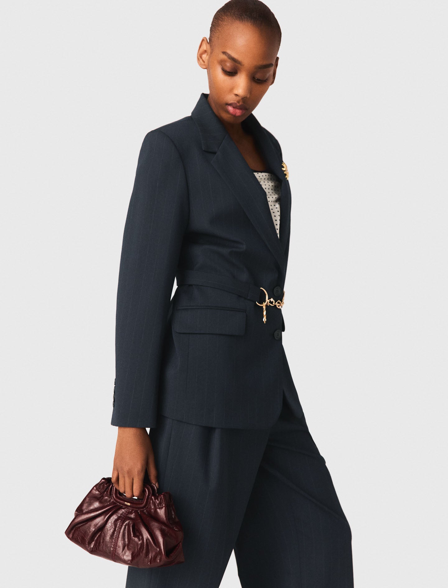 Striped Suit Jacket NAVY