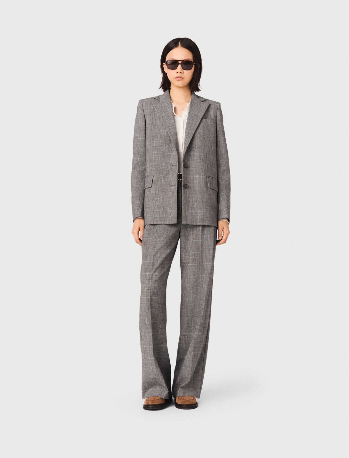 Checked Suit Jacket GREY