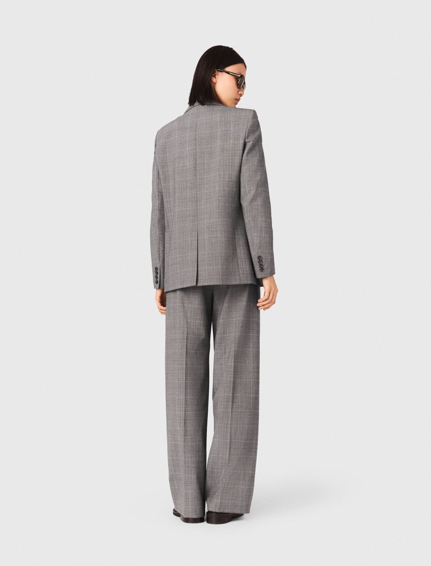 Checked Suit Jacket GREY