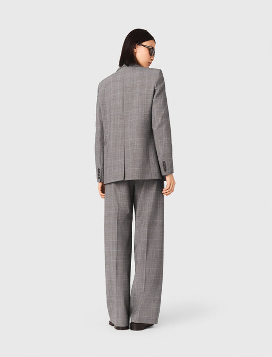 Checked Suit Jacket Grey