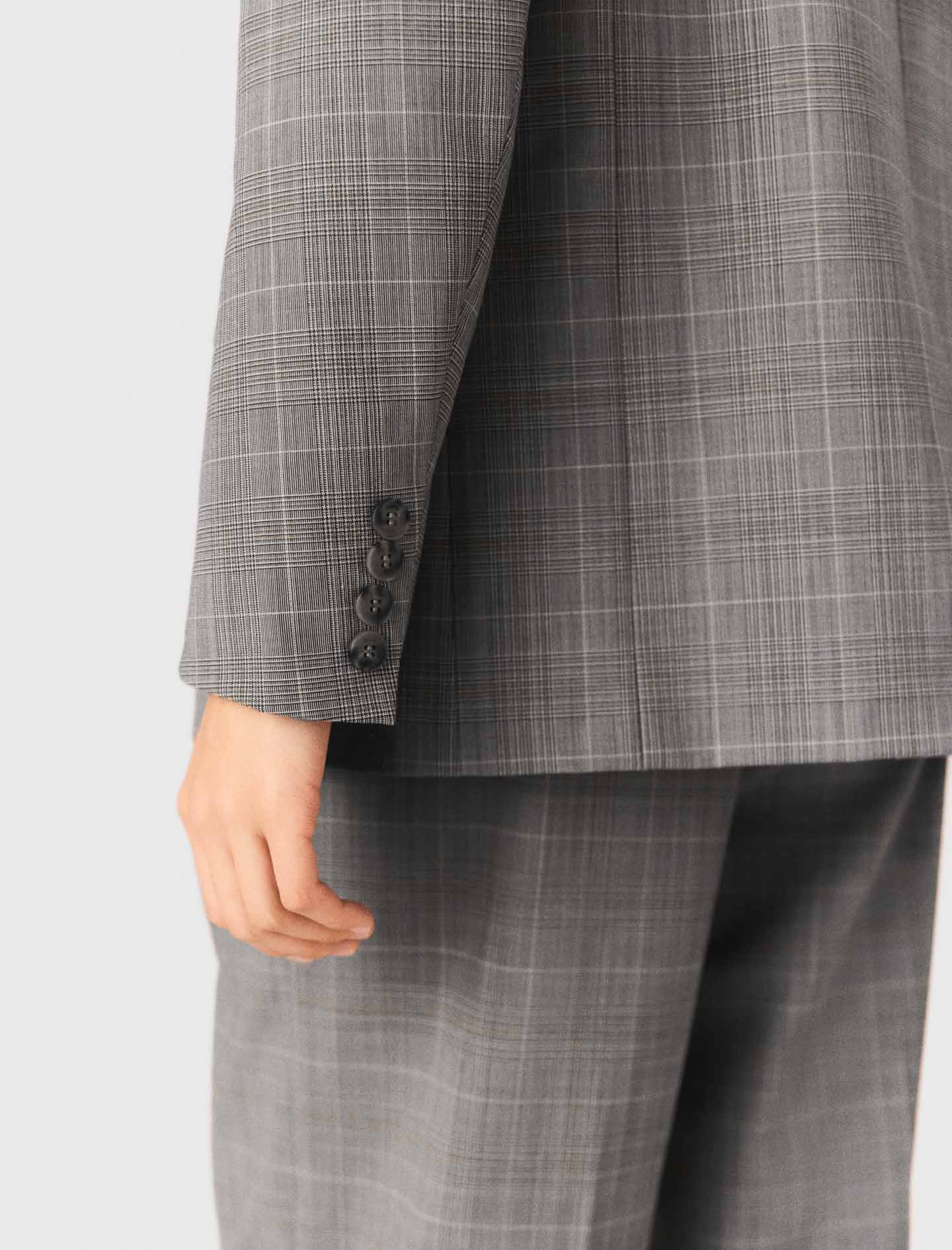 Checked Suit Jacket GREY