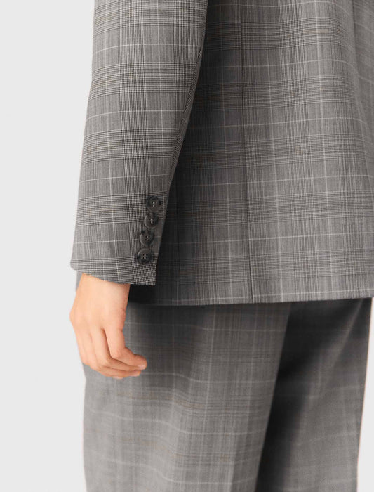 Checked Suit Jacket Grey
