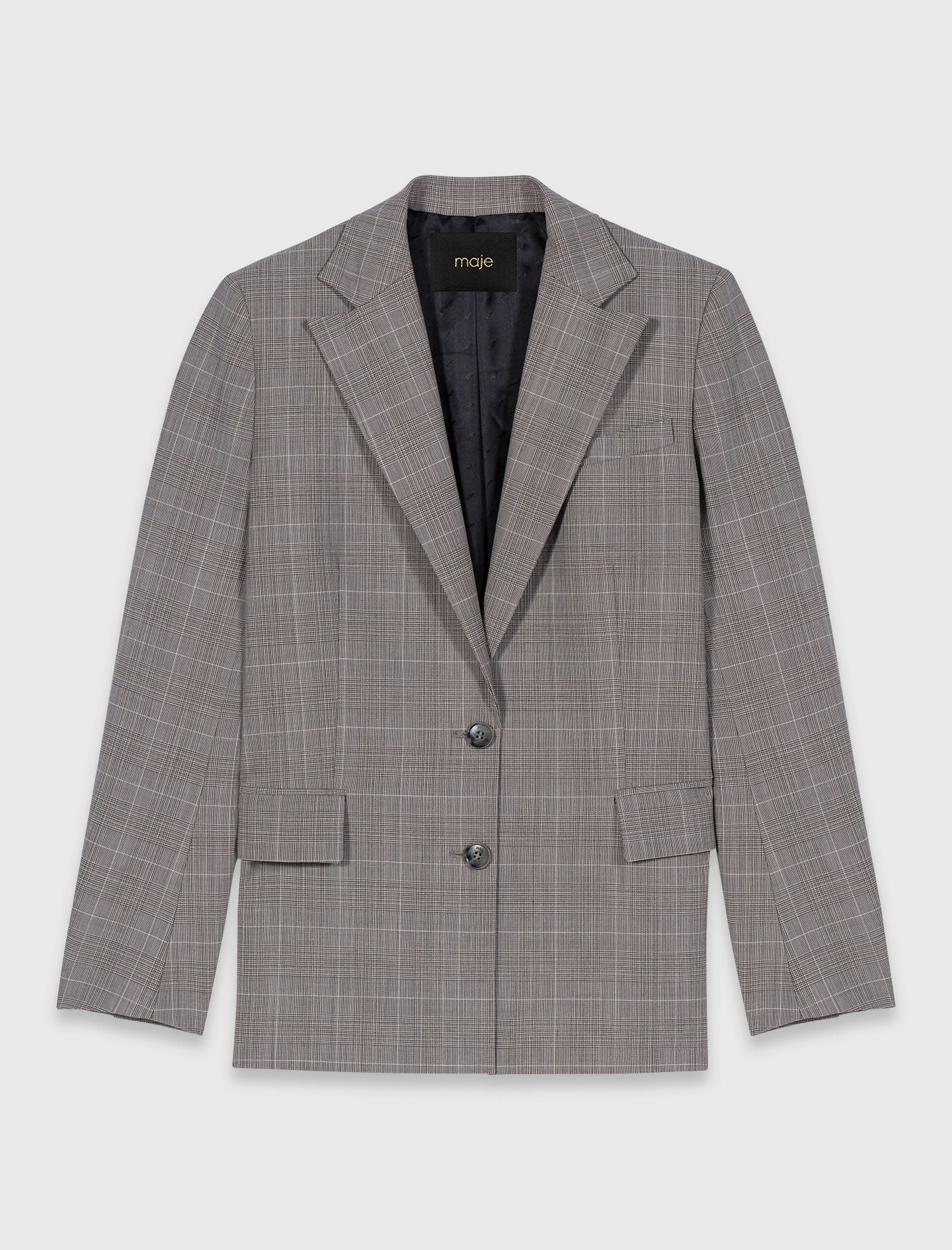 Checked Suit Jacket GREY