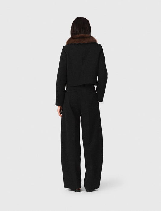 Short Jacket With Removable Collar Black