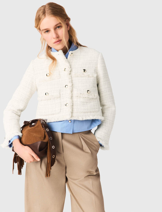 Short Tweed Jacket ECRU