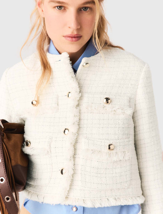 Short Tweed Jacket ECRU