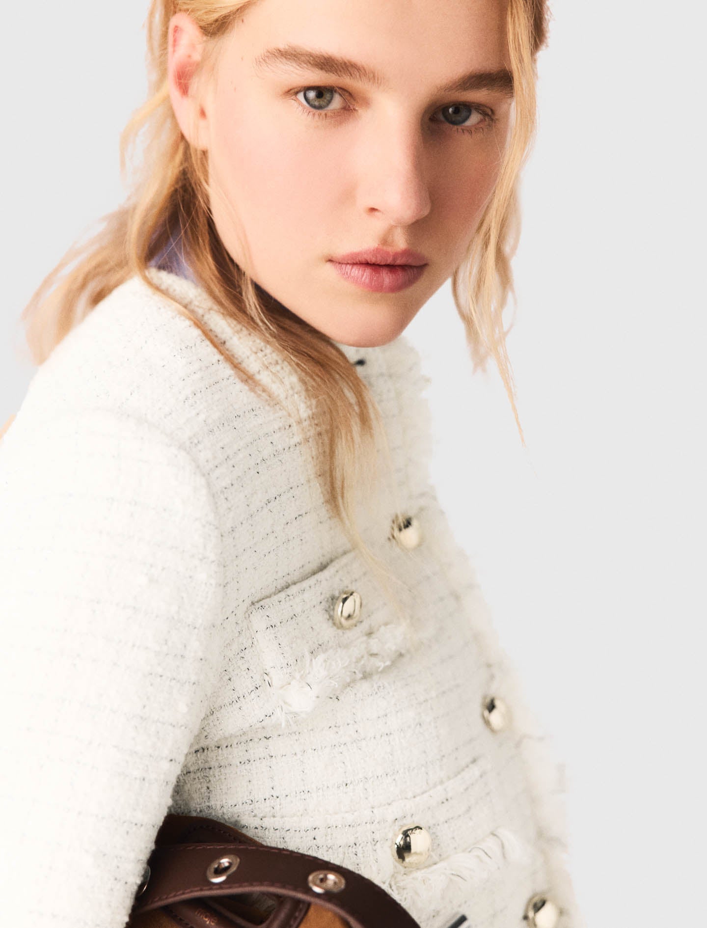 Short Tweed Jacket ECRU