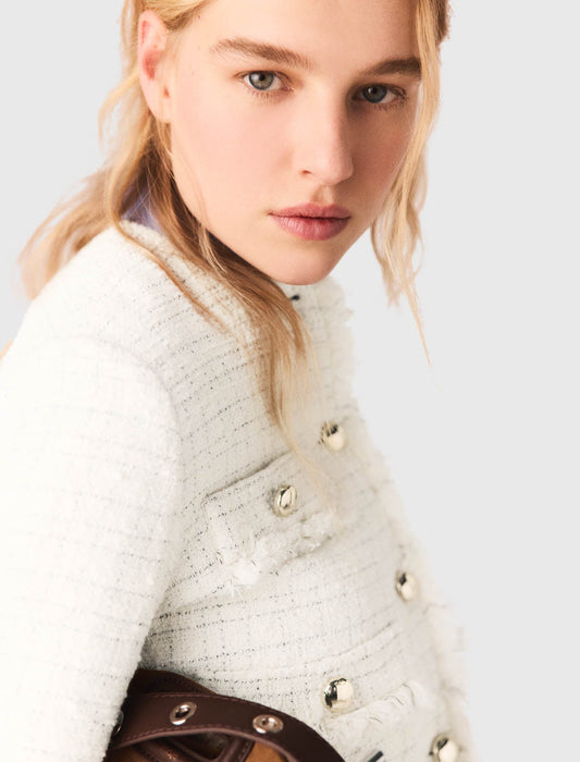 Short Tweed Jacket ECRU