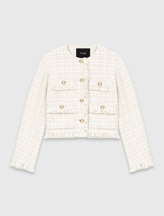 Short Tweed Jacket ECRU