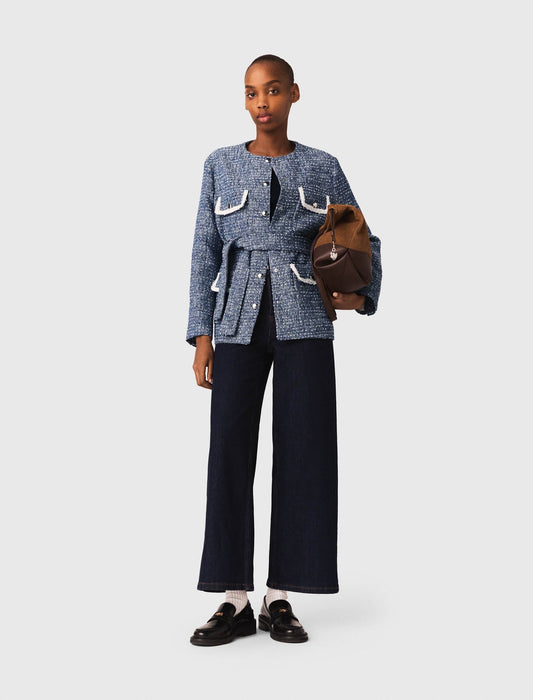 4-Pocket Tweed Jacket BLUE