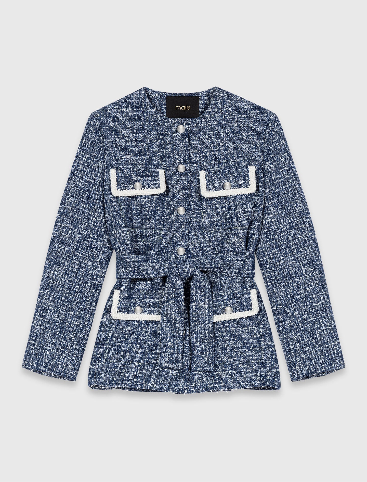 4-Pocket Tweed Jacket BLUE